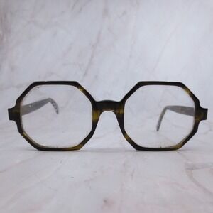Vintage Bausch & Lomb Octagon Eyeglasses Tortoise Shell Frames 5 1/4 1970s Retro